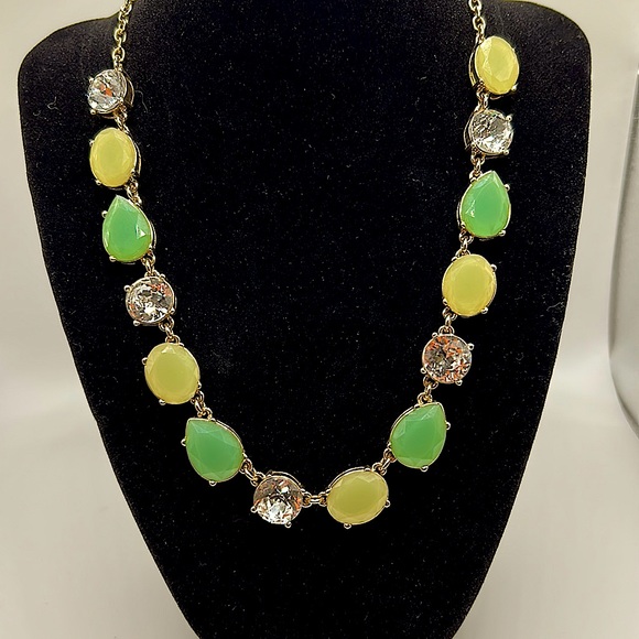 J. Crew Jewelry - J.Crew Green Citrine and Crystal Necklace NWOT